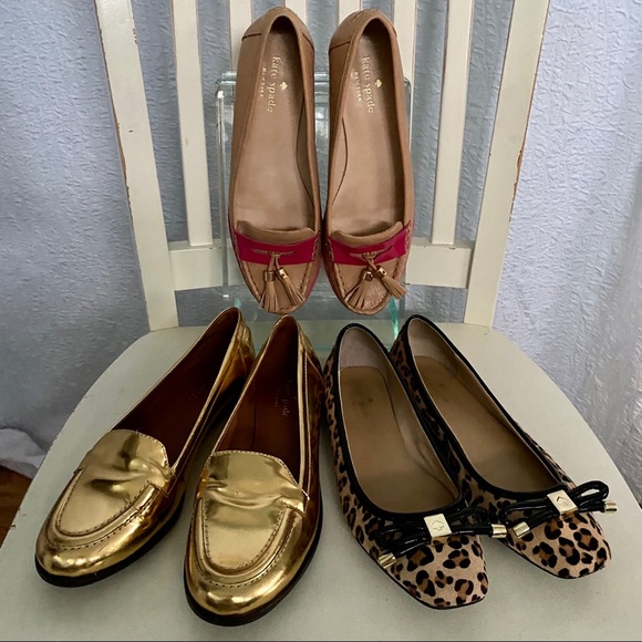 -Kate Spade Metallic Gold Loafers - Picture 12 of 12